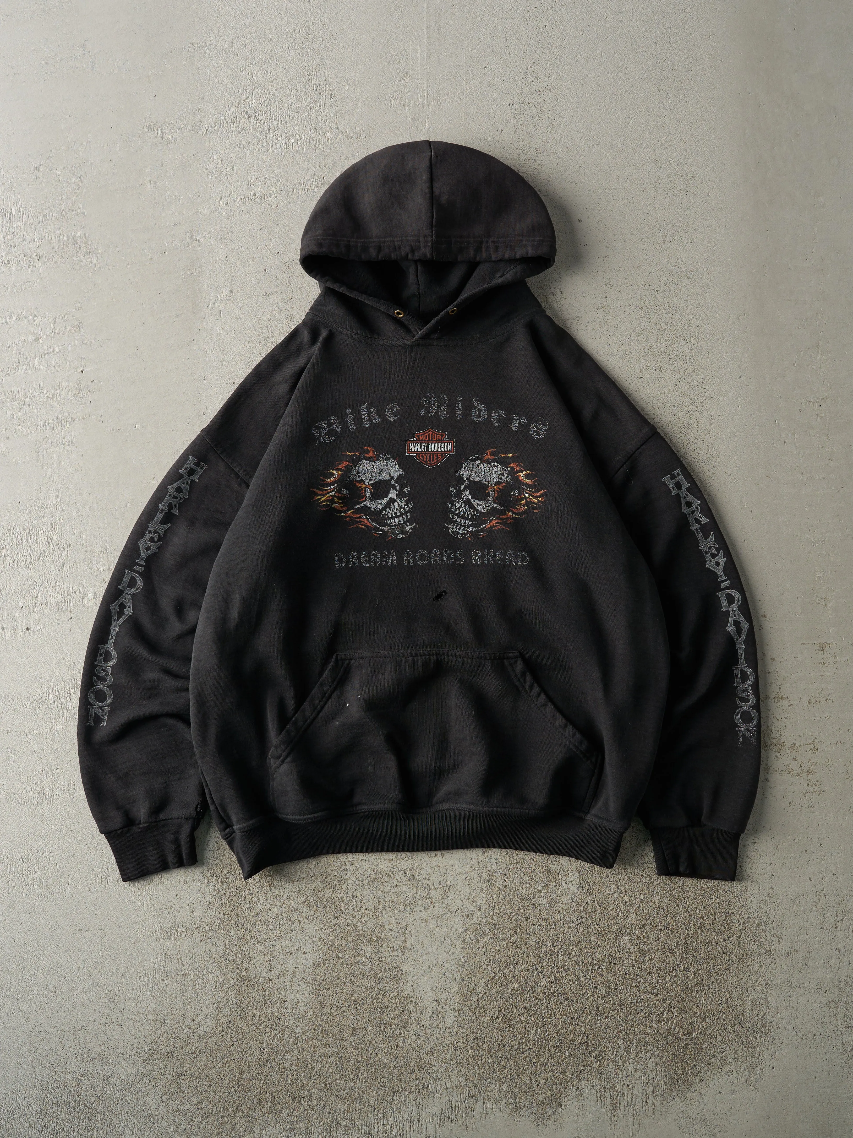 Vintage Y2K Black Harley Davidson Hoodie (L) sold by Rebalance Vintage