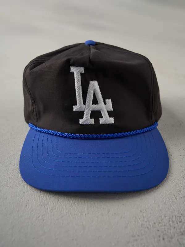 Vintage 90s Black LA Dodgers Zip Back Hat sold by Rebalance Vintage