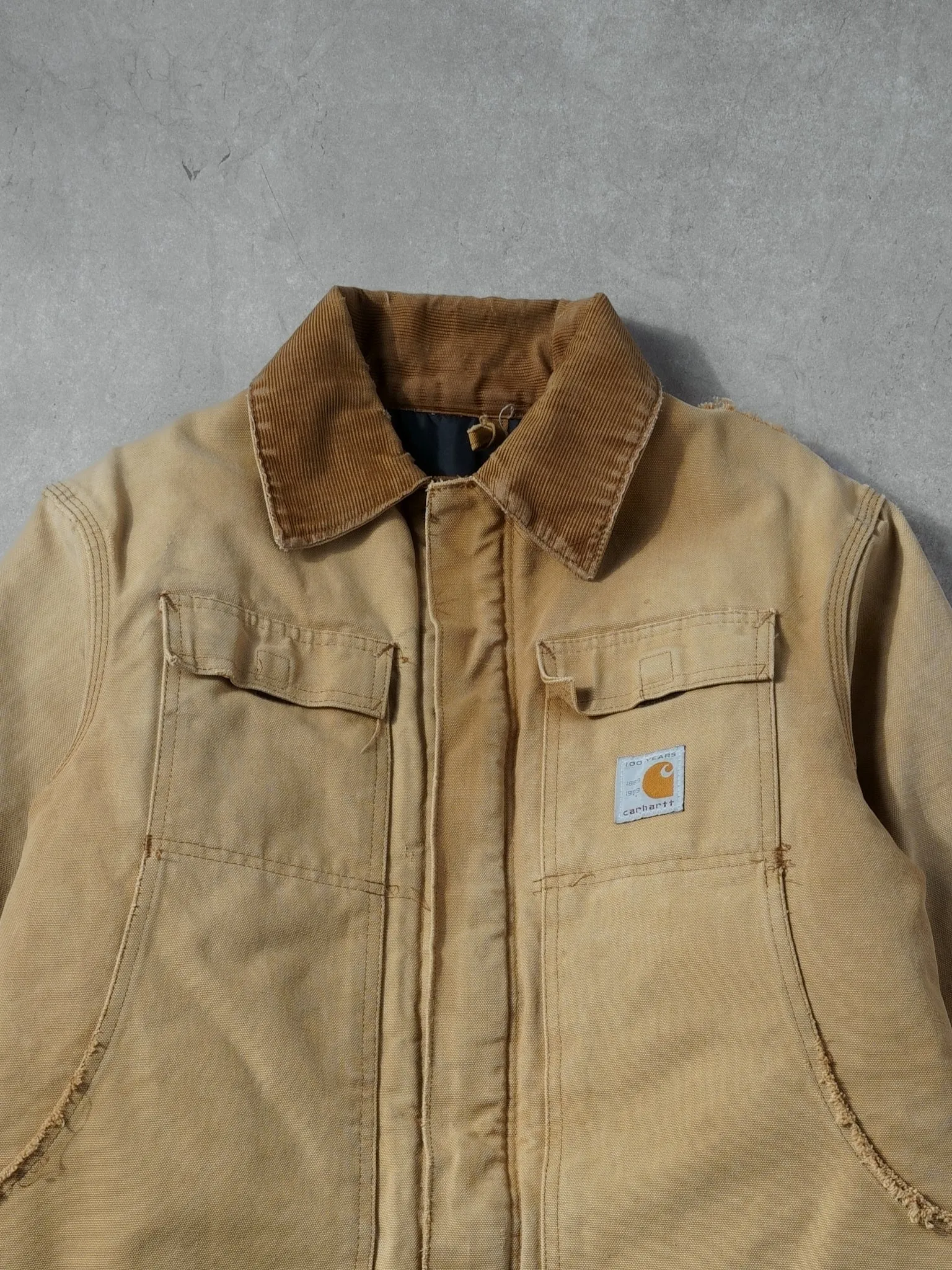 Vintage 90s Khaki Carhartt Collared Swing Workwear Jacket (M/L) sold by Rebalance Vintage product image thumbnail 2