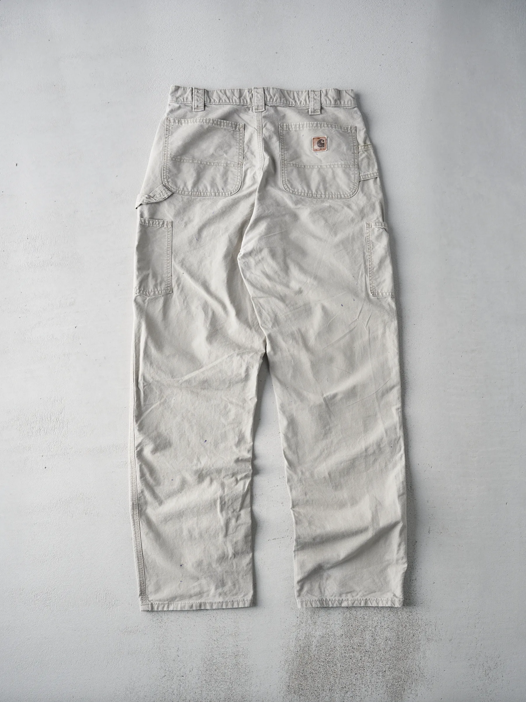 Vintage Beige Light Weight Dungaree Fit Carhartt Carpenter Pants (32x33.5) sold by Rebalance Vintage product image thumbnail 2
