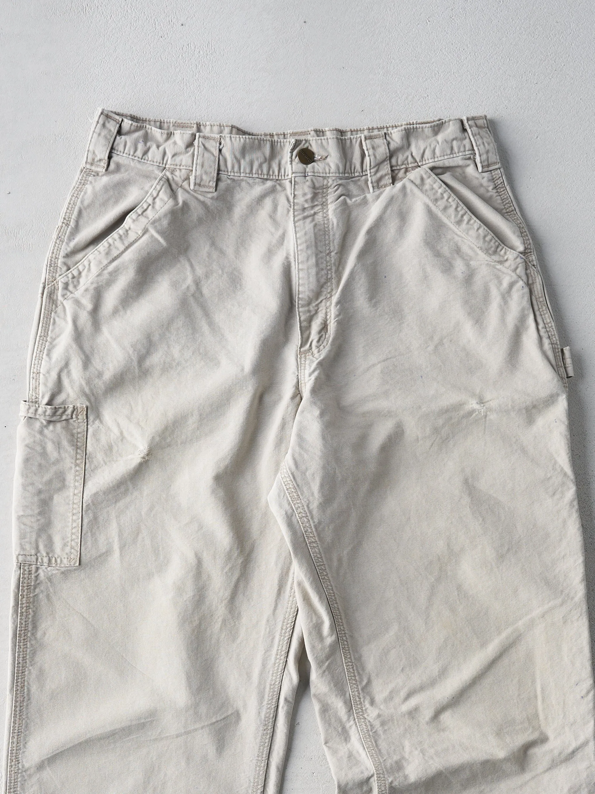 Vintage Beige Light Weight Dungaree Fit Carhartt Carpenter Pants (32x33.5) sold by Rebalance Vintage product image thumbnail 3