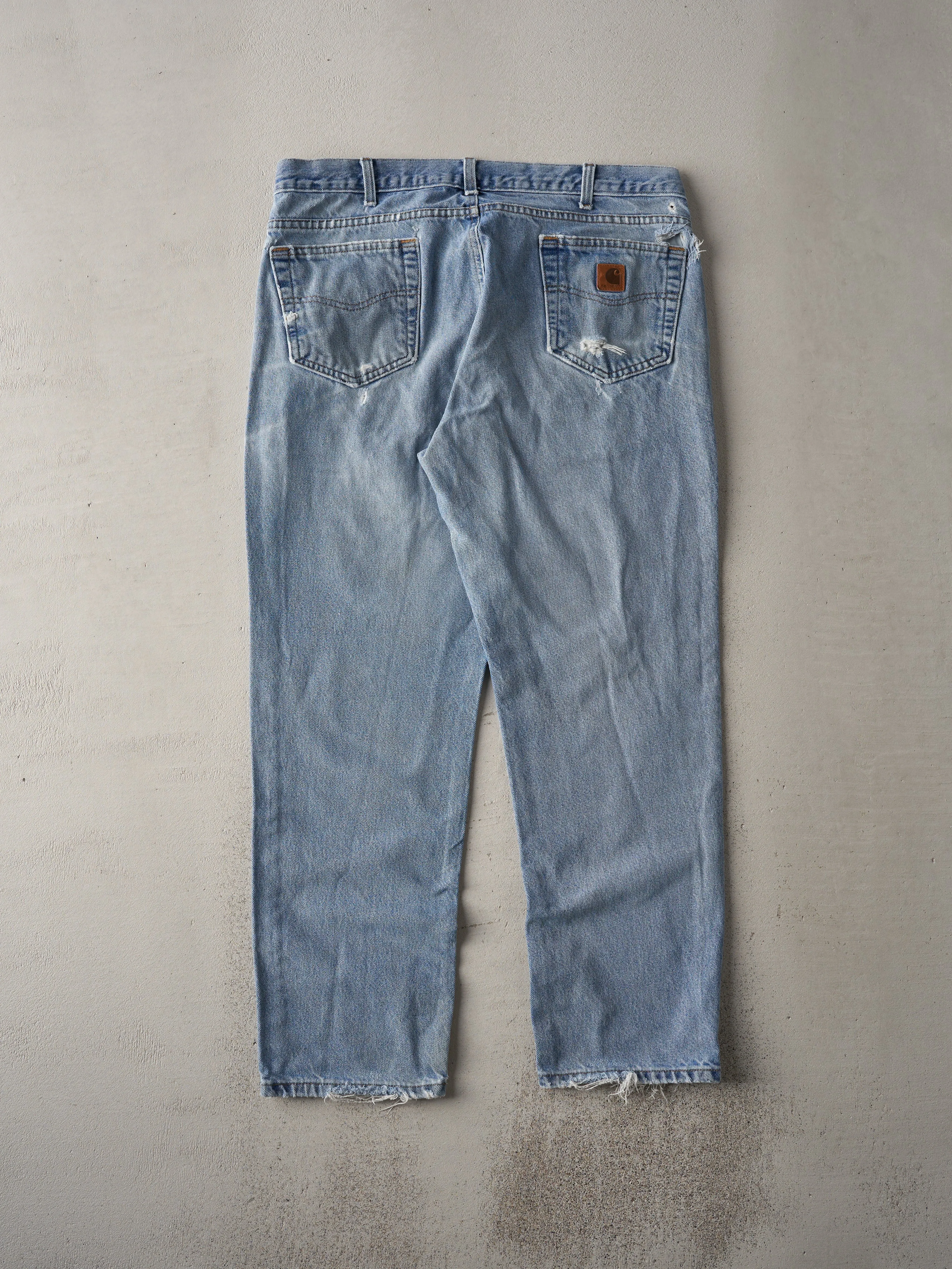Vintage 90s Washed Blue Carhartt Denim Jeans (37x29) sold by Rebalance Vintage product image thumbnail 2