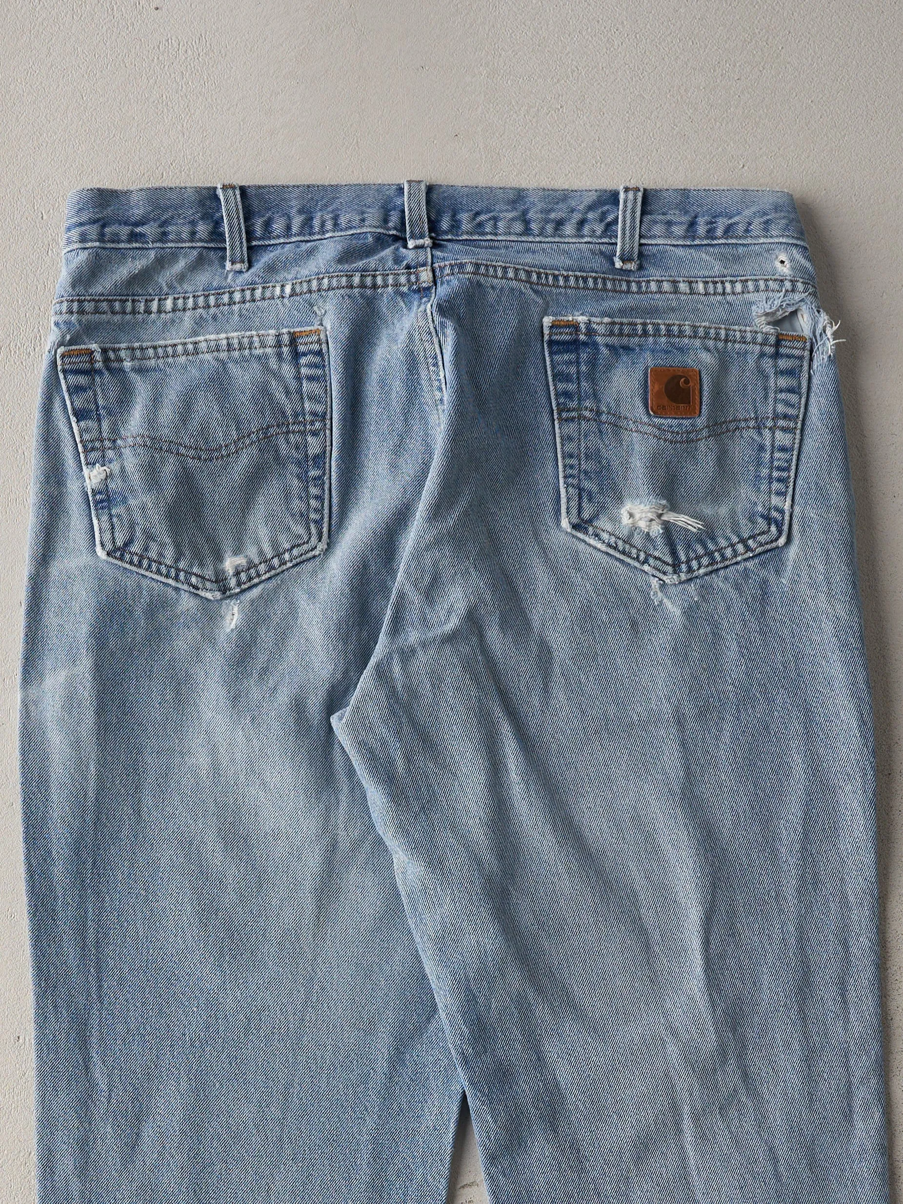 Vintage 90s Washed Blue Carhartt Denim Jeans (37x29) sold by Rebalance Vintage product image thumbnail 4