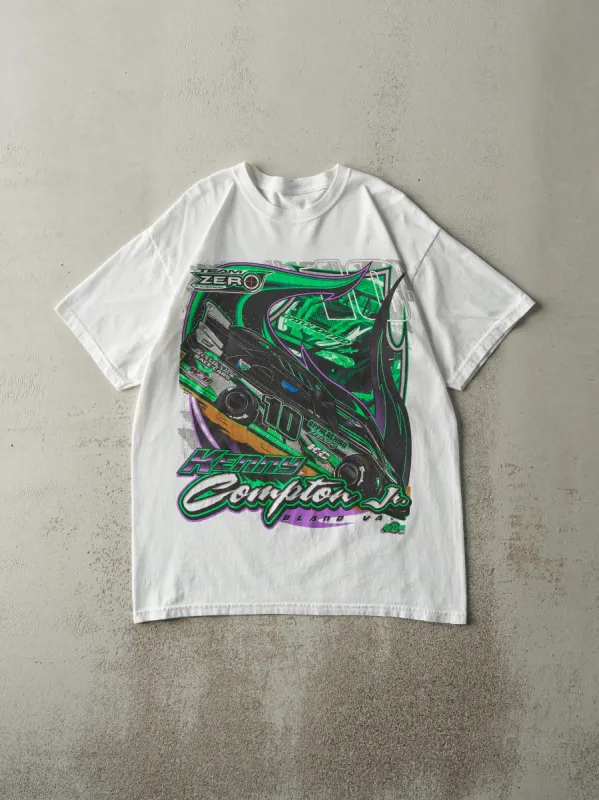 Vintage 10' White Kenny Compton Jr Racing Tee (M) sold by Rebalance Vintage