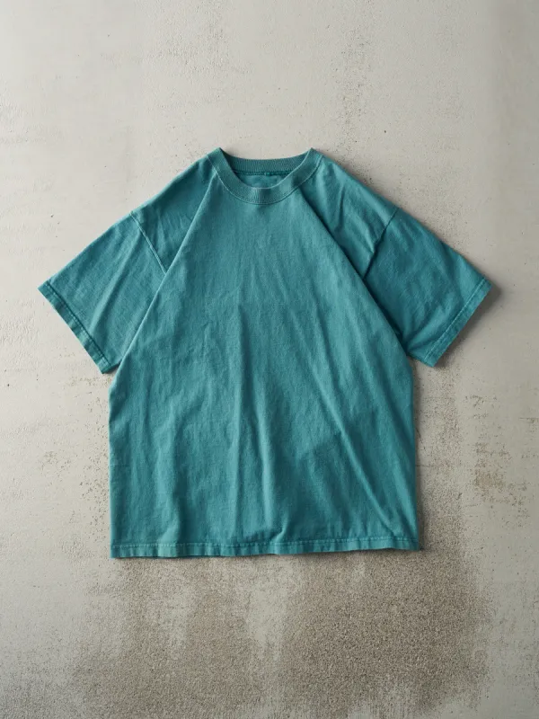 Vintage 90s Teal Blank Tee (M) sold by Rebalance Vintage