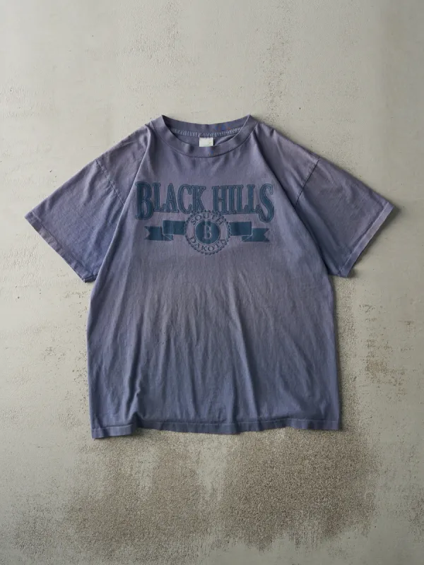 Vintage 90s Sun Faded Blue Black Hills South Dakota Single Stitch Tee (L/XL) made by Rebalance Vintage