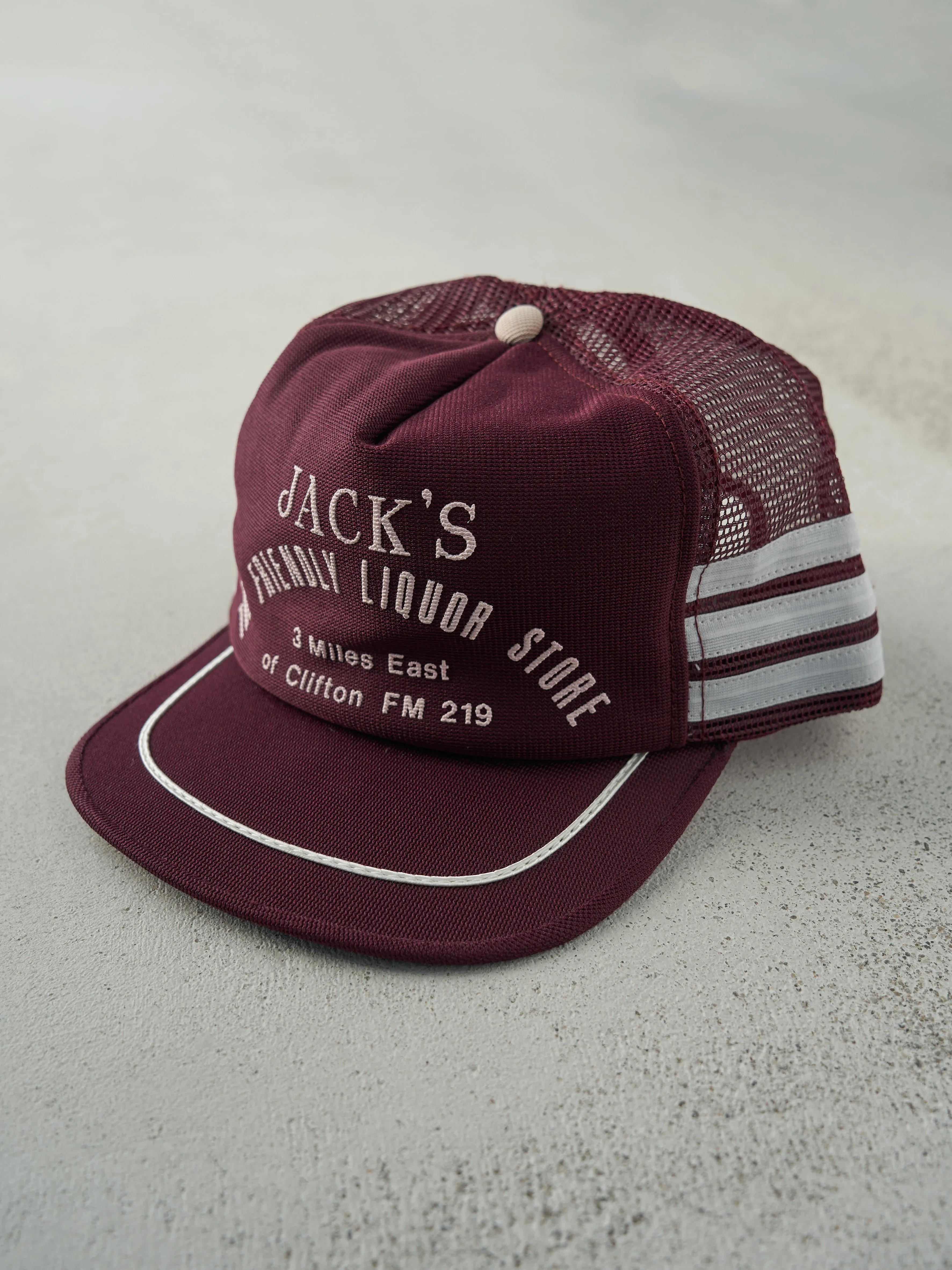 Vintage 70s Burgundy Jacks Liquor Store Trucker Hat sold by Rebalance Vintage product image thumbnail 2