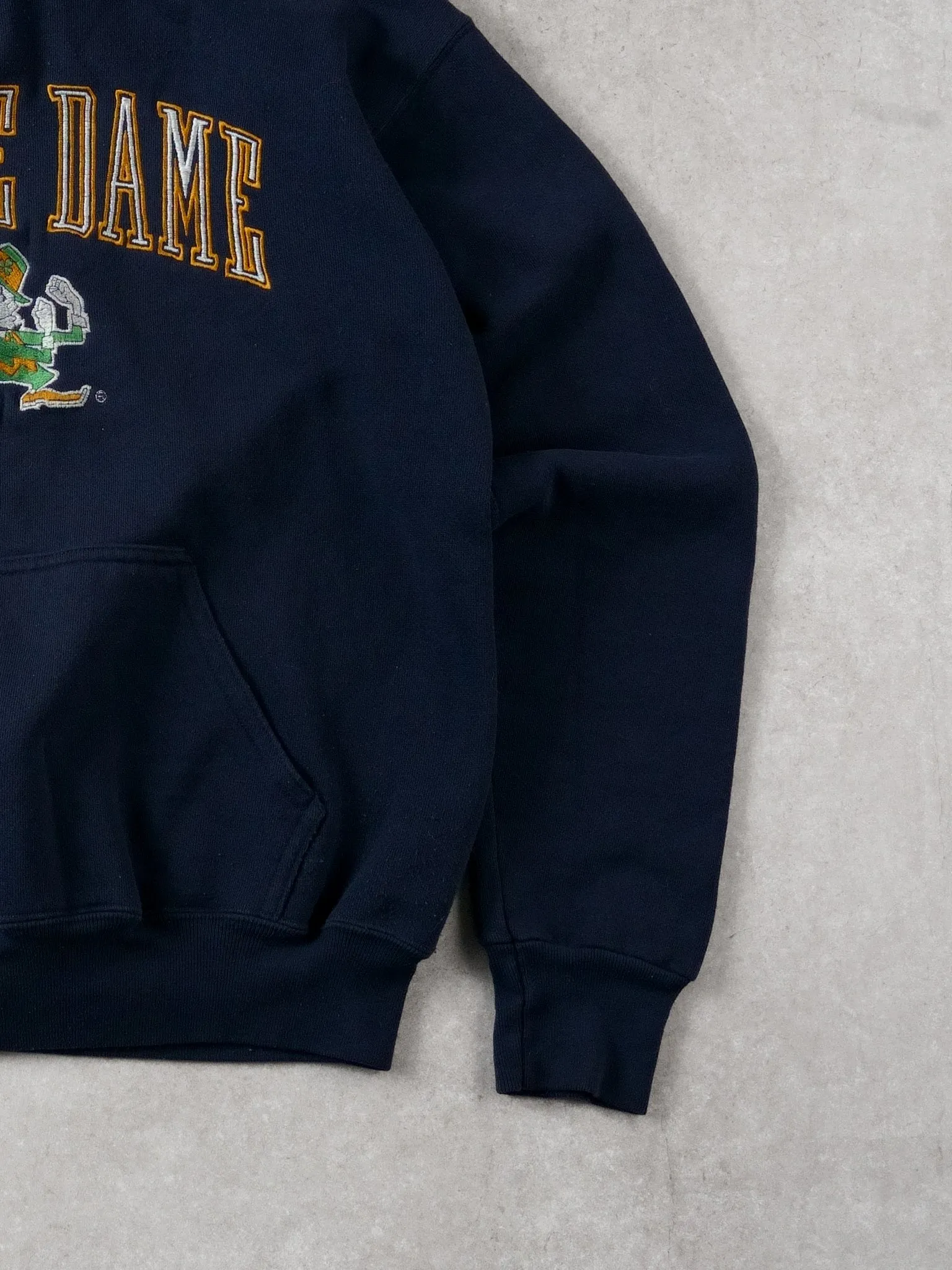 Vintage 90s Navy Blue Notre Dame Hoodie (M) sold by Rebalance Vintage product image thumbnail 3
