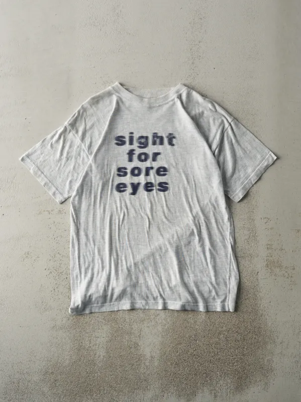 Vintage 90s Heather Grey "Sight For Sore Eyes" Tee (M/L) sold by Rebalance Vintage