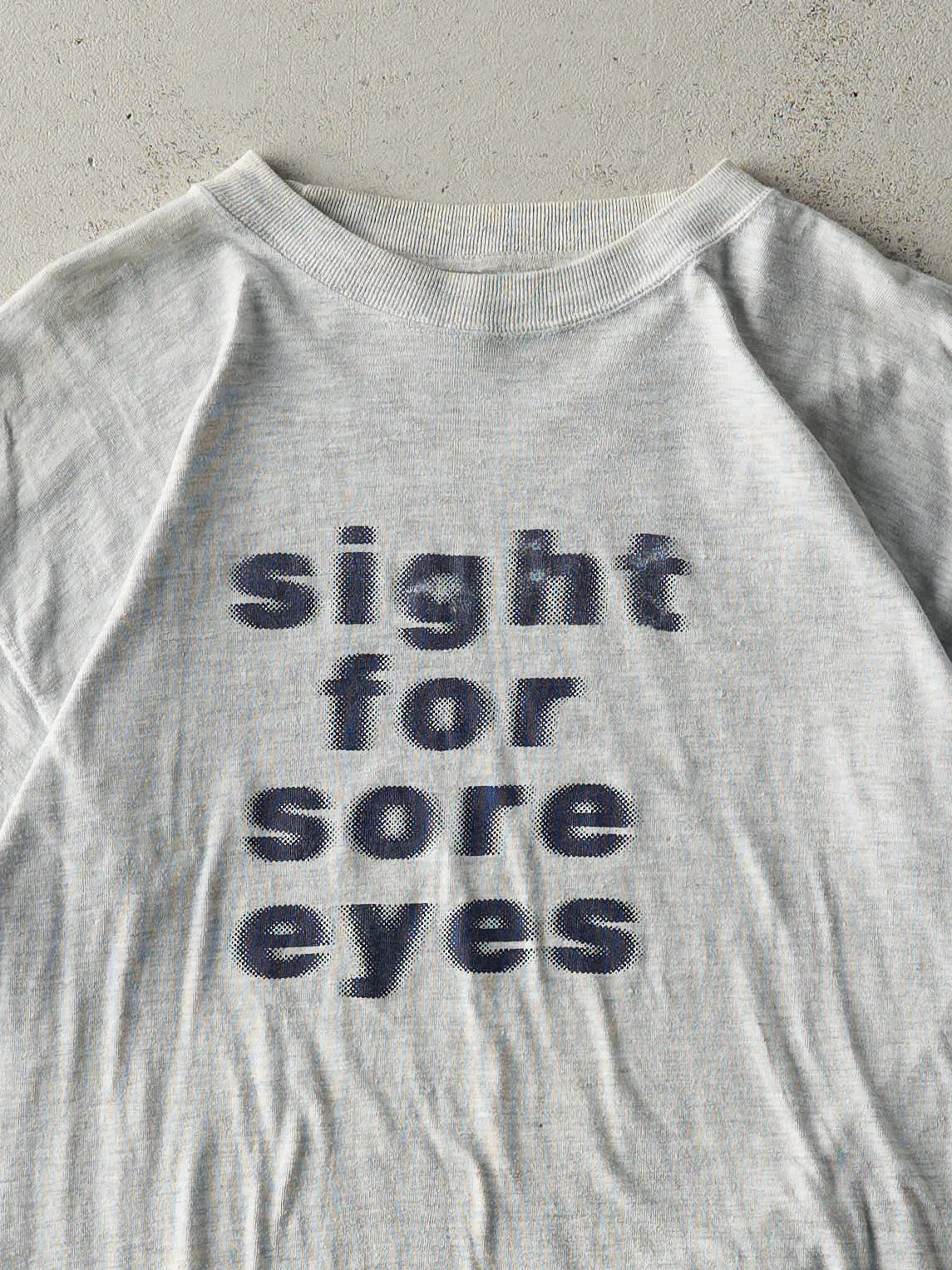 Vintage 90s Heather Grey "Sight For Sore Eyes" Tee (M/L) sold by Rebalance Vintage product image thumbnail 3
