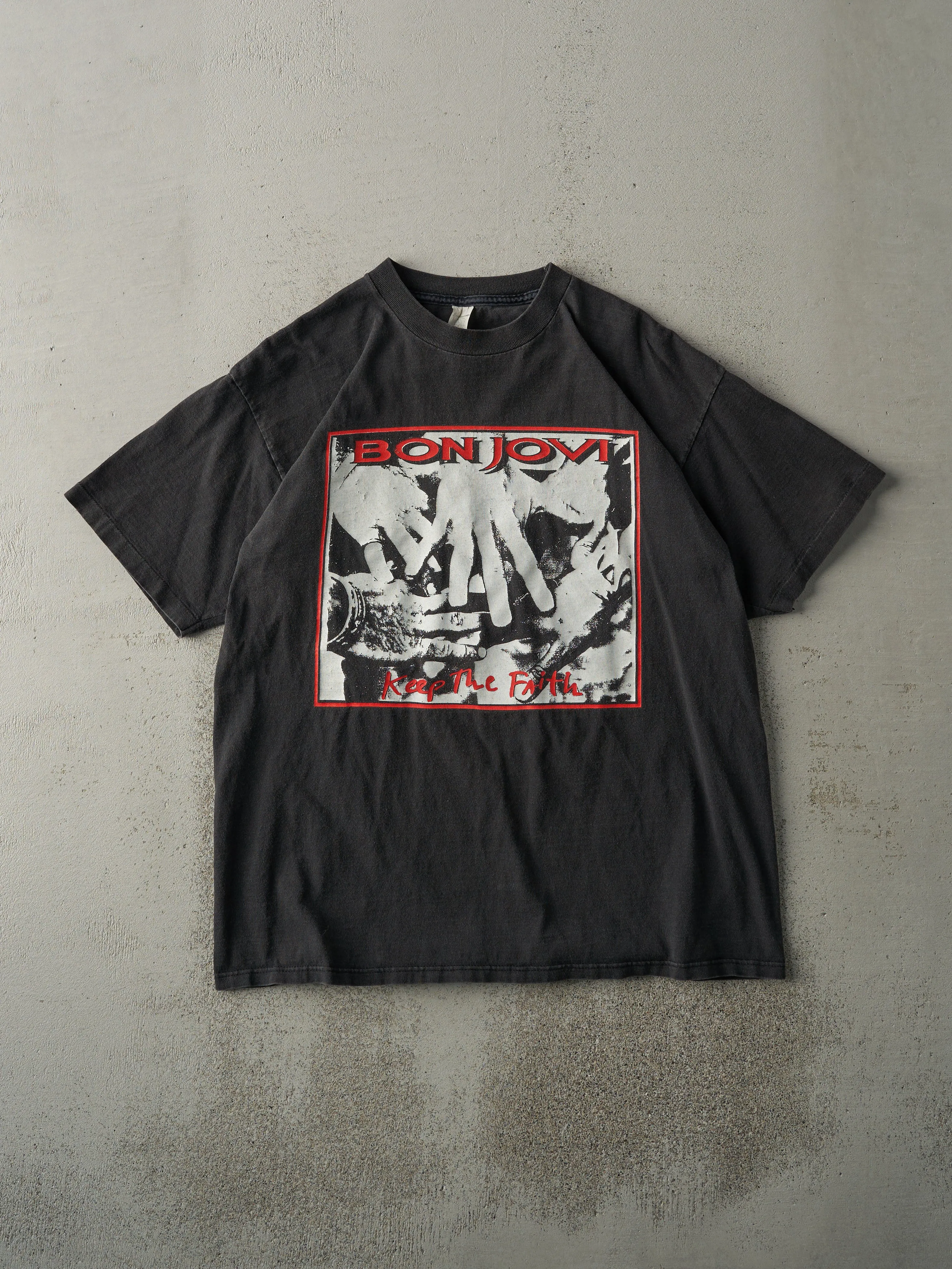 Vintage 92' Black Bon Jovi Keep The Faith Tee (M/L) sold by Rebalance Vintage