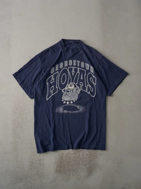 Vintage 90s Navy Blue Georgetown Hoyas Single Stitch Tee (M) sold by Rebalance Vintage