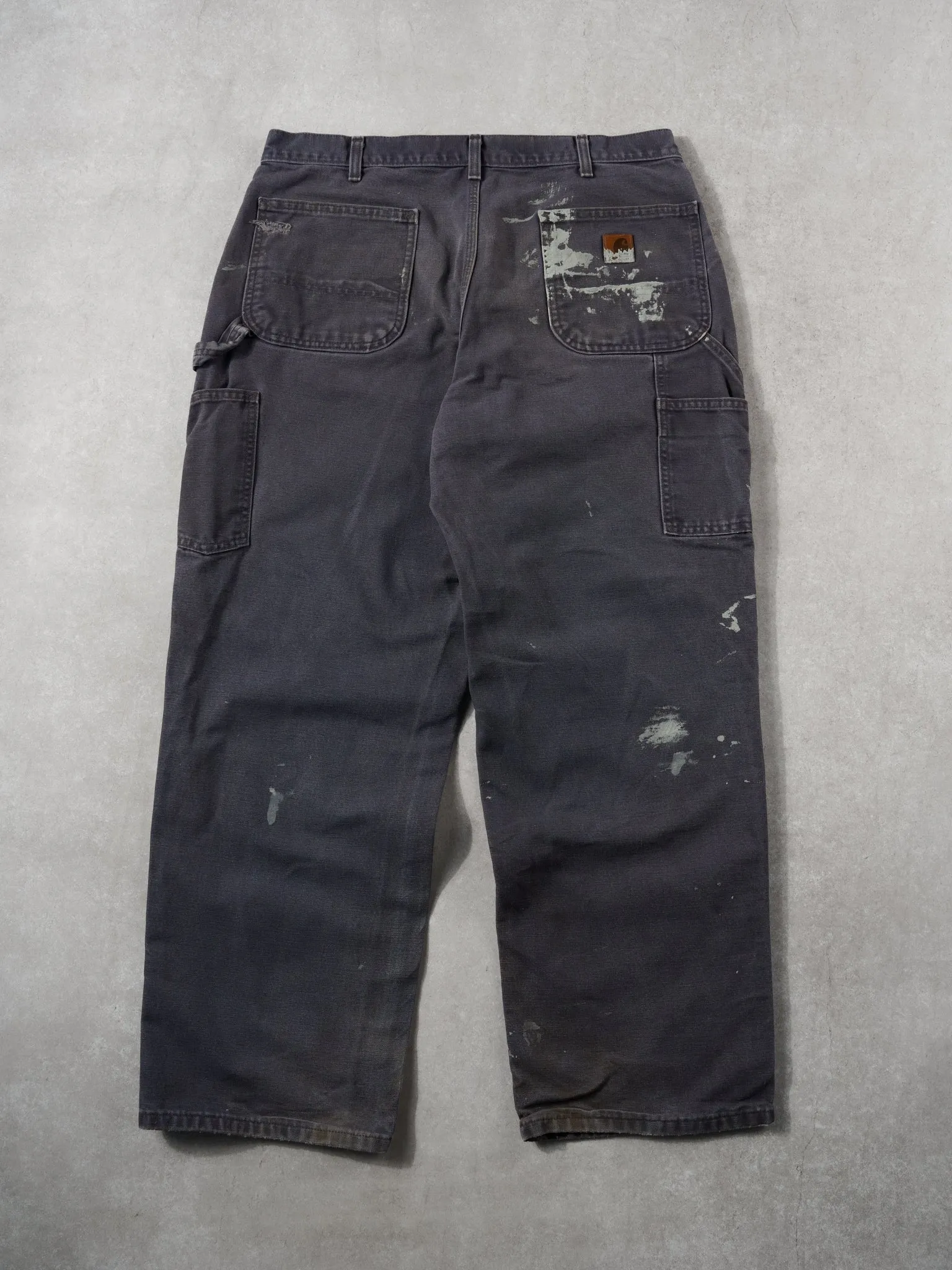 Vintage 90s Grey Carhartt Paint Splatter Carpenter Pants (34x29) sold by Rebalance Vintage product image thumbnail 2