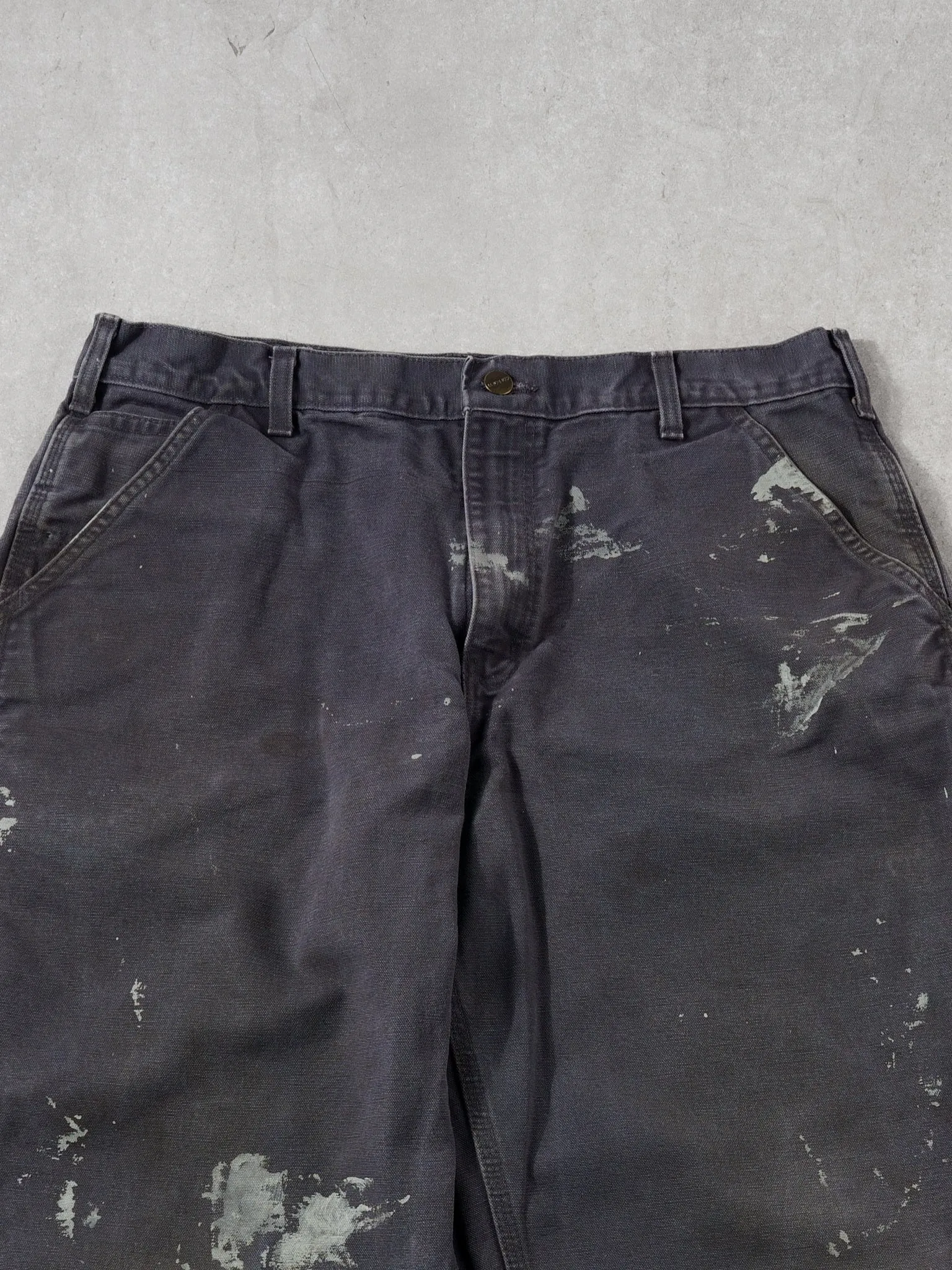 Vintage 90s Grey Carhartt Paint Splatter Carpenter Pants (34x29) sold by Rebalance Vintage product image thumbnail 3