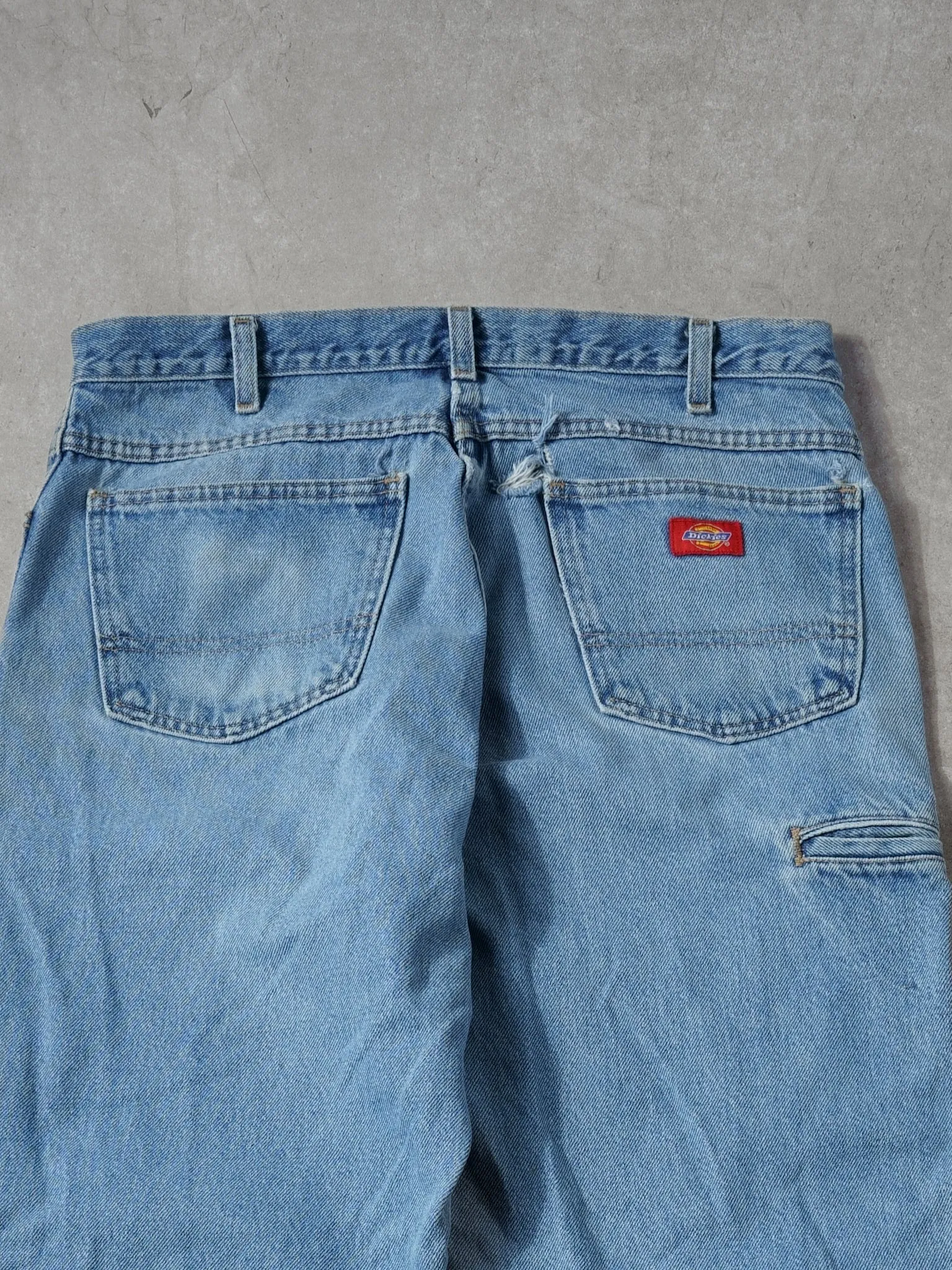 Vintage 90s Light Blue Dickies Double Knee Carpenter Denim Jeans (34x30) sold by Rebalance Vintage product image thumbnail 4