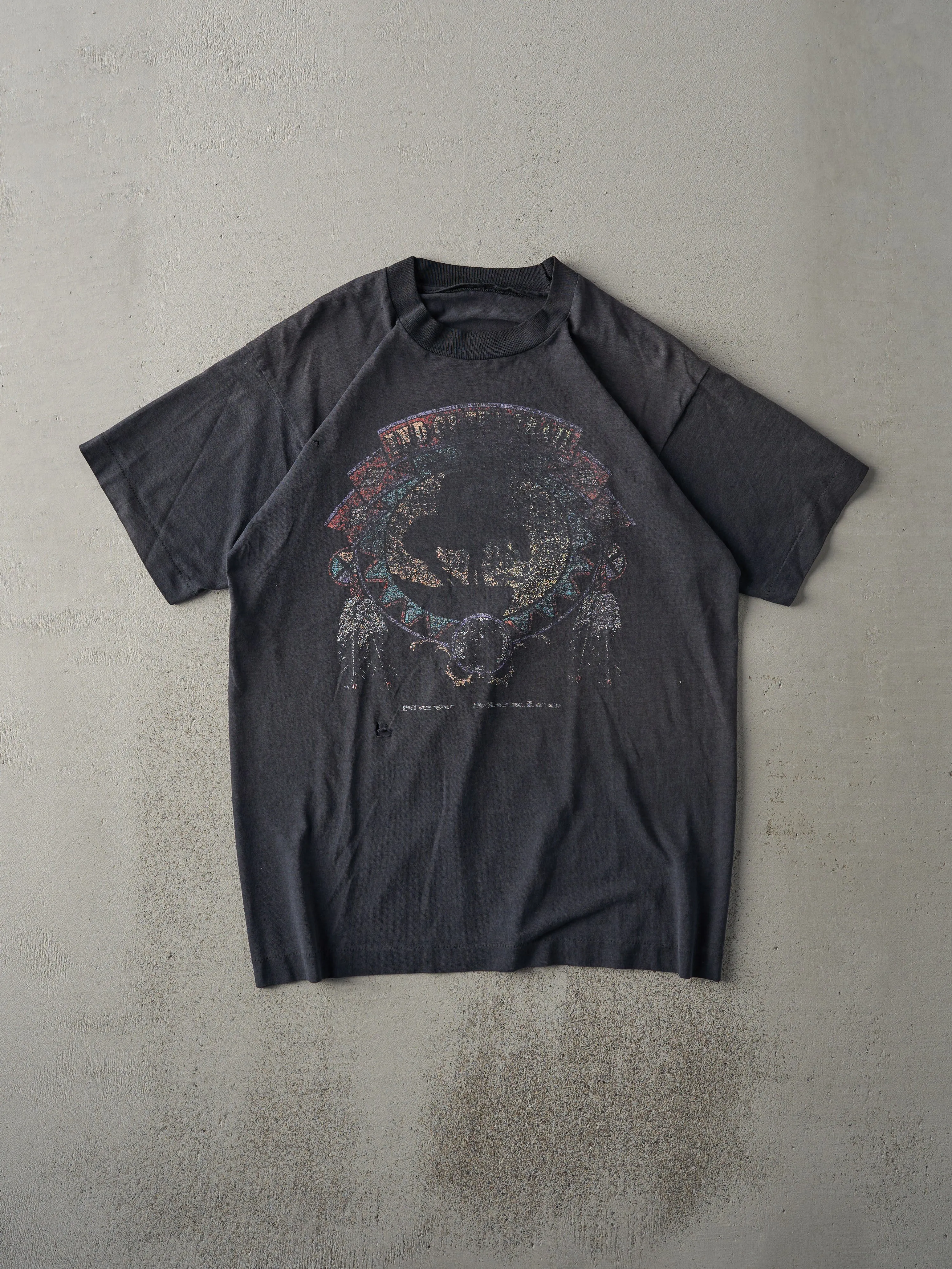Vintage 90s Faded Black New Mexico Single Stitch Tee (M) sold by Rebalance Vintage