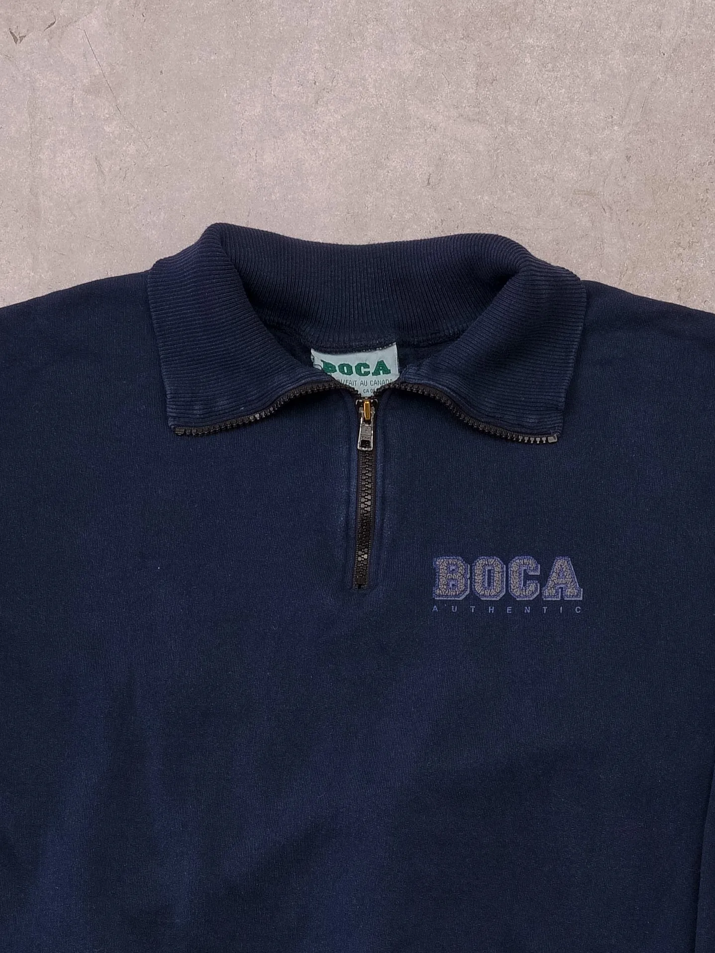 Vintage 90s BOCA Navy Blue 1/4 Zip Sweater (M/L) sold by Rebalance Vintage product image thumbnail 2