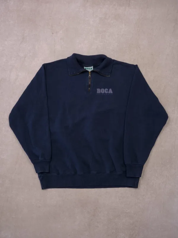Vintage 90s BOCA Navy Blue 1/4 Zip Sweater (M/L) sold by Rebalance Vintage