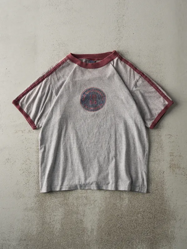 Vintage Y2K Grey & Burgundy Old Sacramento California Ringer Tee (M) sold by Rebalance Vintage