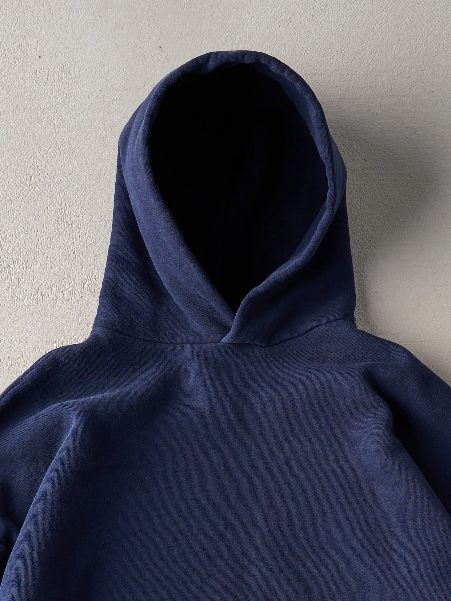 Vintage 90s Navy Russell Athletics Blank Boxy Hoodie (L) sold by Rebalance Vintage product image thumbnail 2