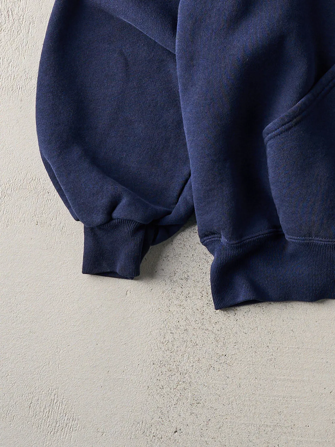 Vintage 90s Navy Russell Athletics Blank Boxy Hoodie (L) sold by Rebalance Vintage product image thumbnail 3