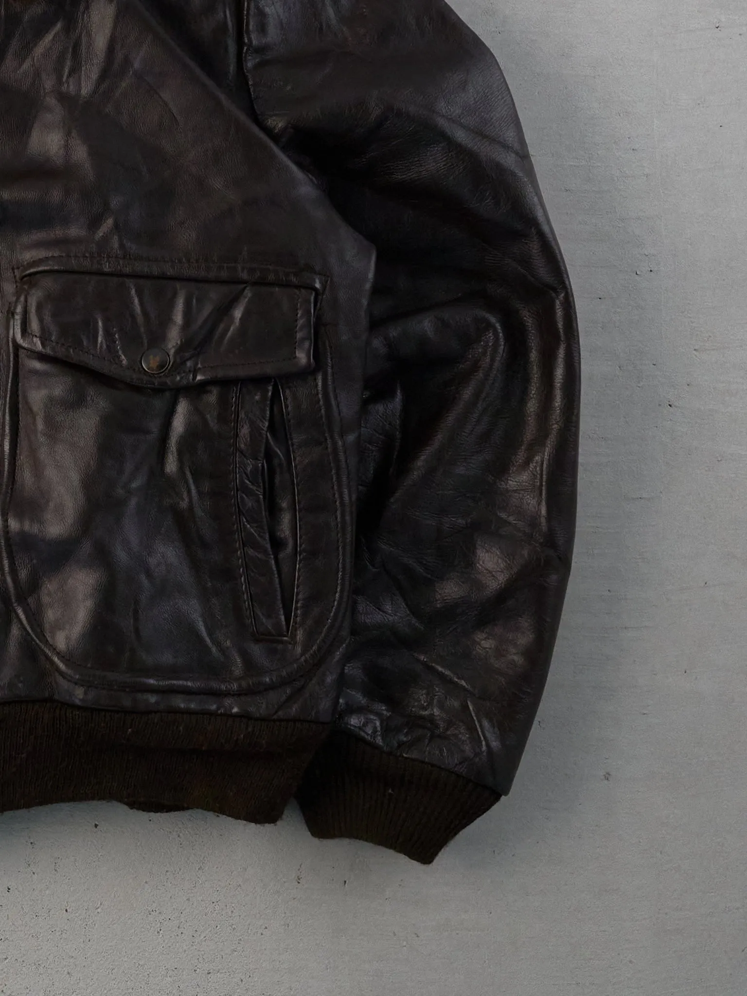 Vintage 70s Brown JC Penny Sherpa Flight Leather Jacket (M) sold by Rebalance Vintage product image thumbnail 3