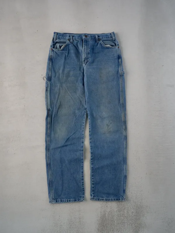 Vintage 90s Dark Blue Dickies Workwear Carpenter Pants (32x34) sold by Rebalance Vintage