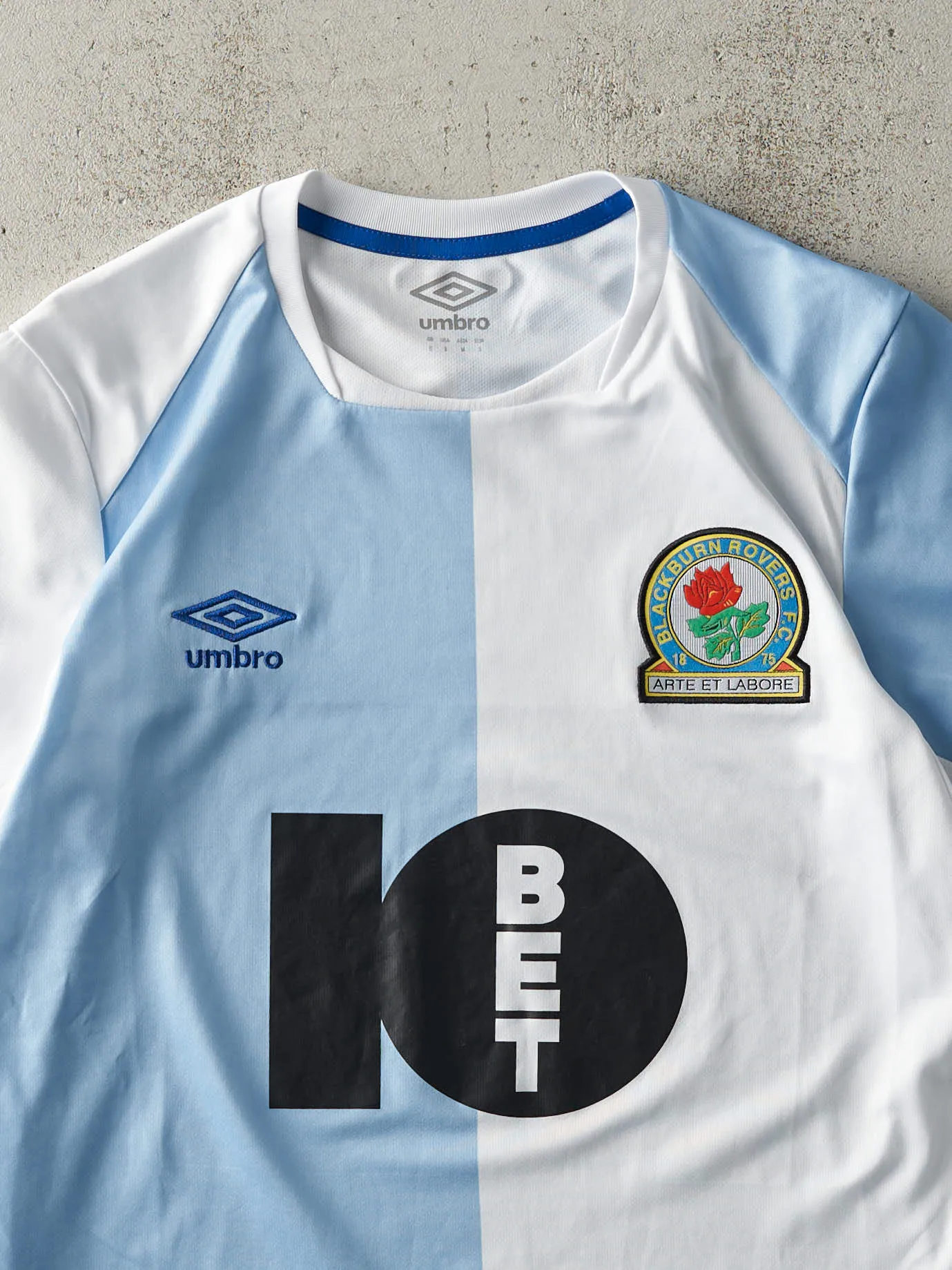 Vintage Y2K White & Blue Blackburn Rovers F.C. Soccer Jersey (S/M) sold by Rebalance Vintage product image thumbnail 3