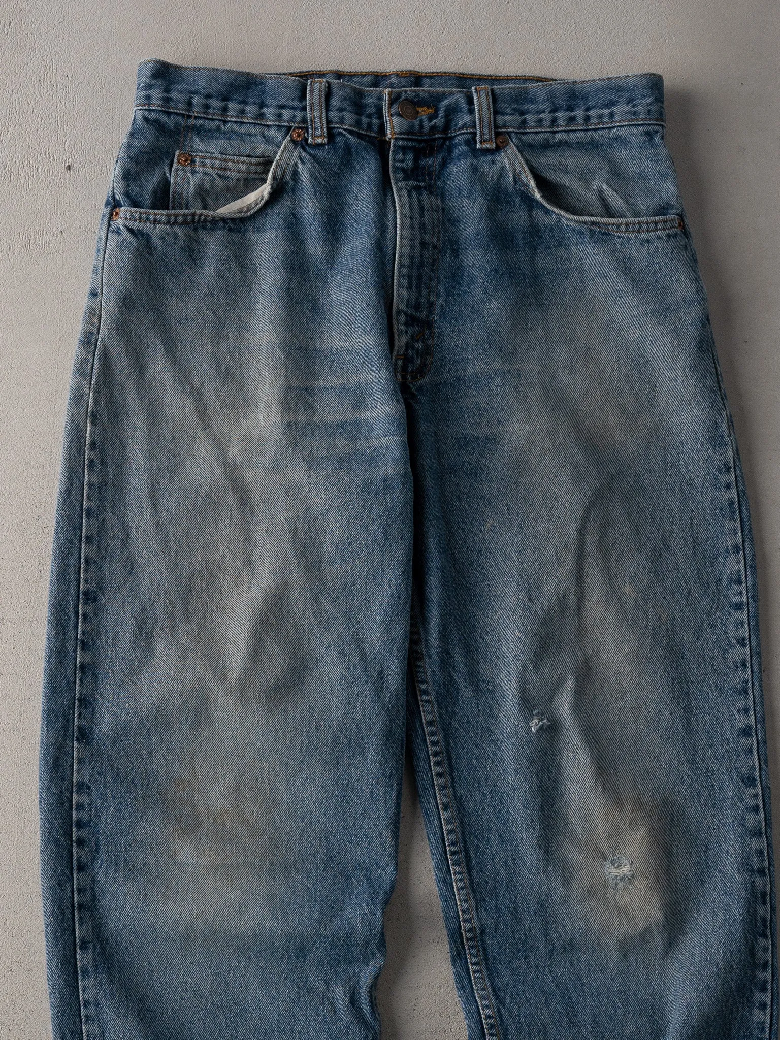 Vintage 70s Blue Distressed Levi Denim Jeans (32 x 30) sold by Rebalance Vintage product image thumbnail 2
