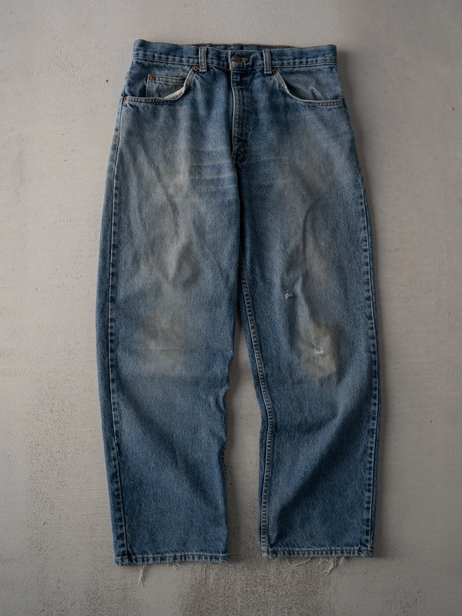 Vintage 70s Blue Distressed Levi Denim Jeans (32 x 30) sold by Rebalance Vintage
