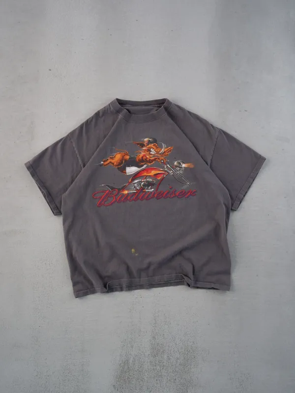 Vintage Y2k Grey Budwiser Hog Biker Graphic Tee (M) sold by Rebalance Vintage