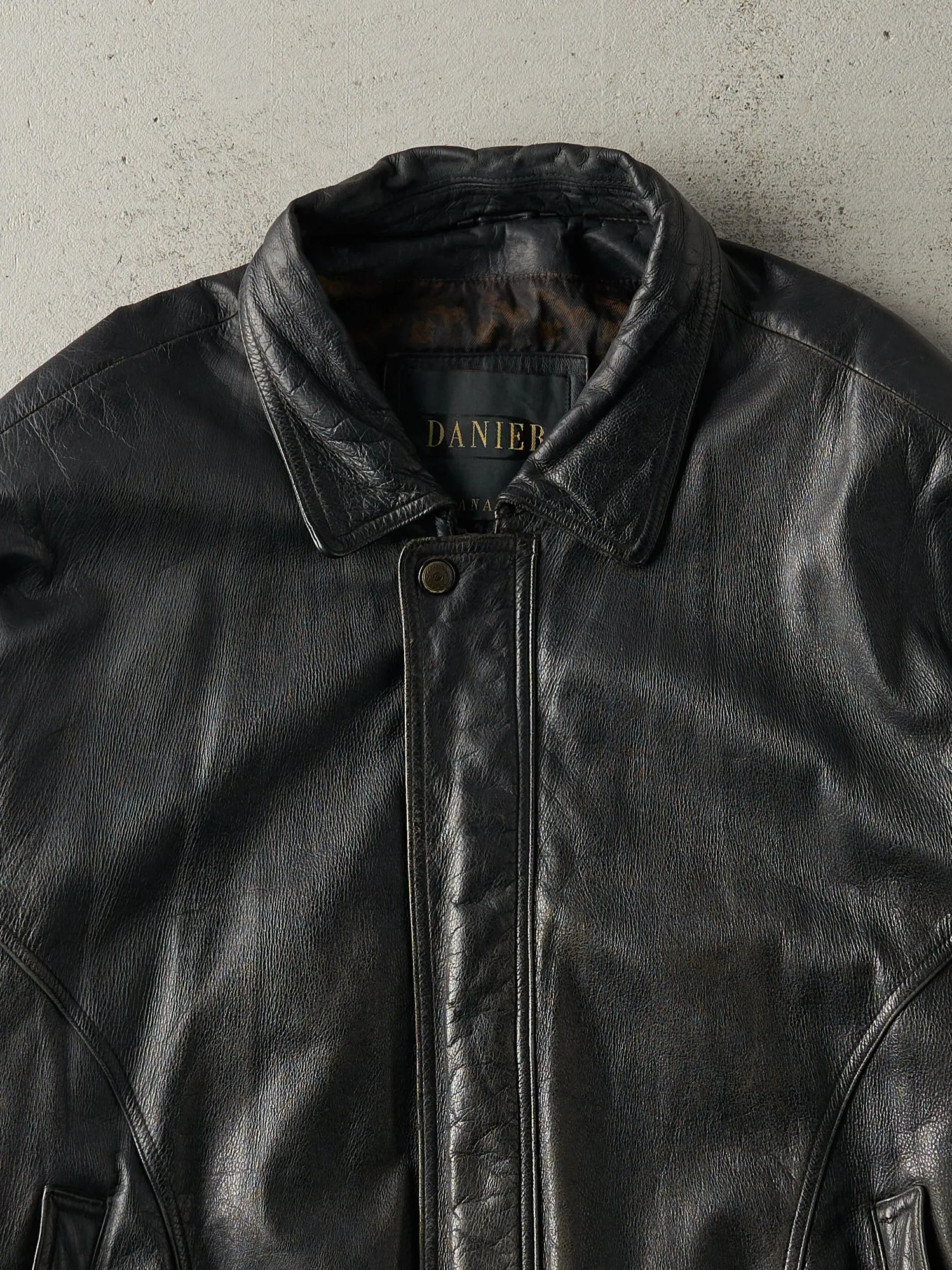 Vintage 90s Black Danier Leather Jacket (L) sold by Rebalance Vintage product image thumbnail 3