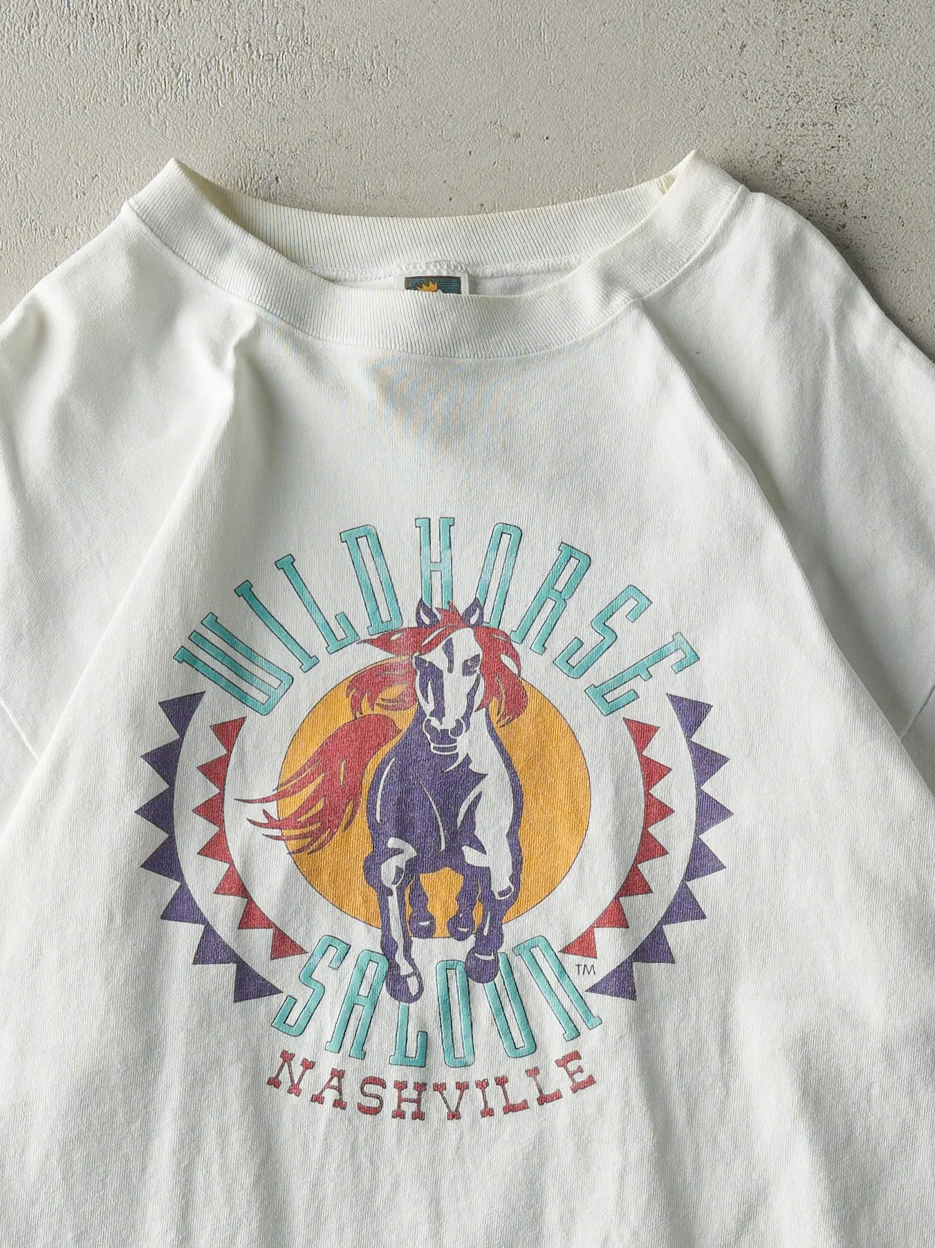 Vintage 90s White Wildhorse Saloon Tee (L) sold by Rebalance Vintage product image thumbnail 2