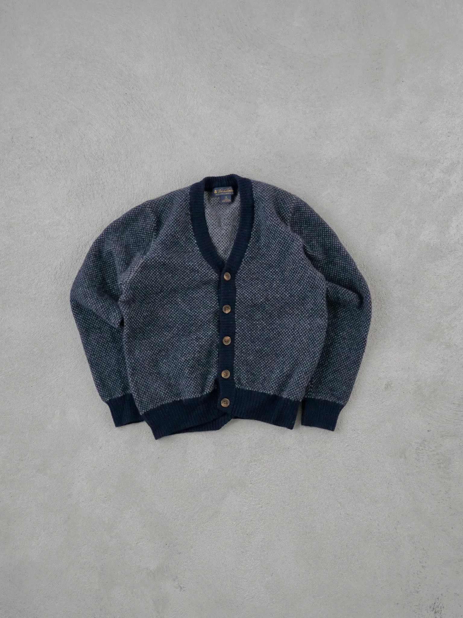 Vintage 90s Grey Brooks Brother Lambswool Cardigan (S) sold by Rebalance Vintage