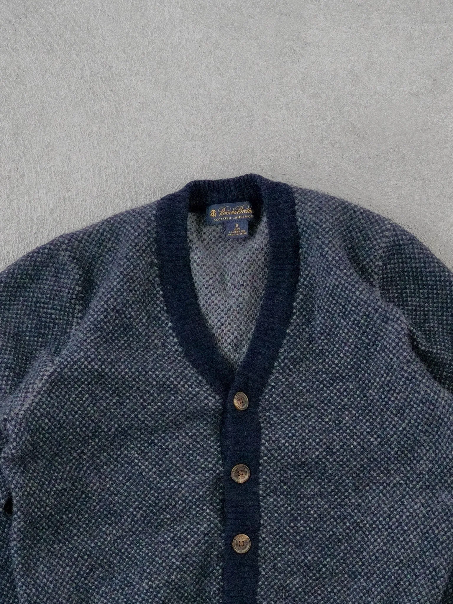 Vintage 90s Grey Brooks Brother Lambswool Cardigan (S) sold by Rebalance Vintage product image thumbnail 2