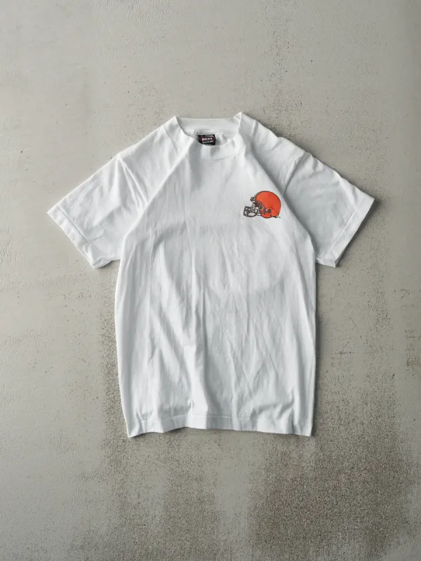 Vintage 90s White Cleveland Browns Single Stitch Tee (XS) sold by Rebalance Vintage