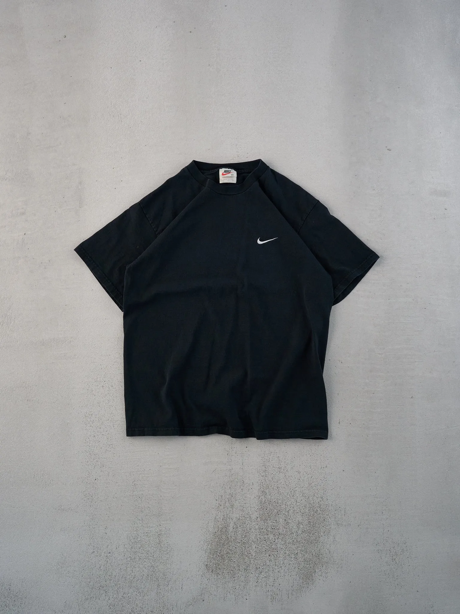Vintage 90s Black Nike Swoosh Blank Tee (M) sold by Rebalance Vintage