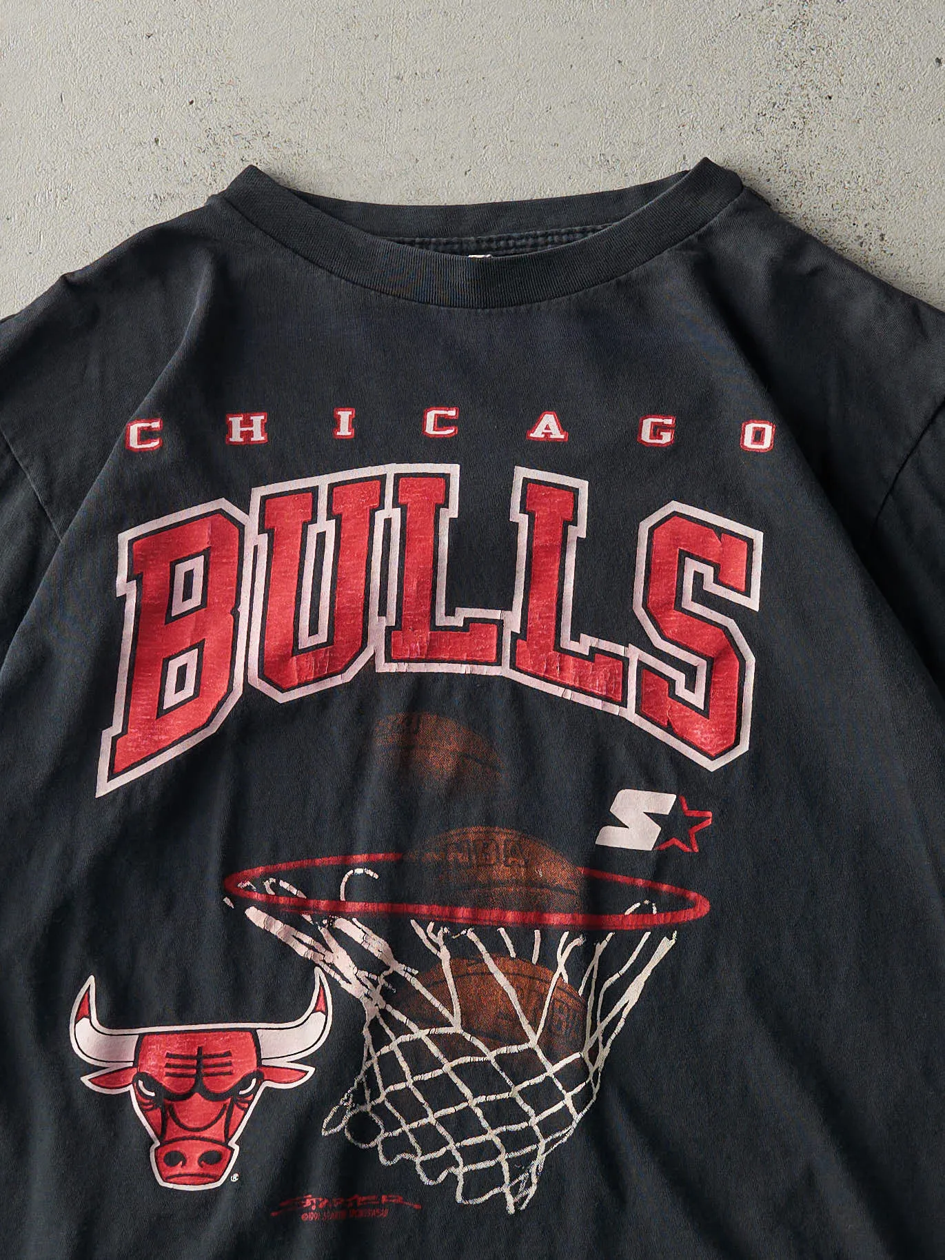 Vintage 91' Black Chicago Bulls Starter Single Stitch Tee (M) sold by Rebalance Vintage product image thumbnail 2