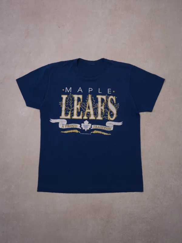Vintage 90s Royal Blue Toronto Maple Leaf Single Stitch Tee (S) sold by Rebalance Vintage