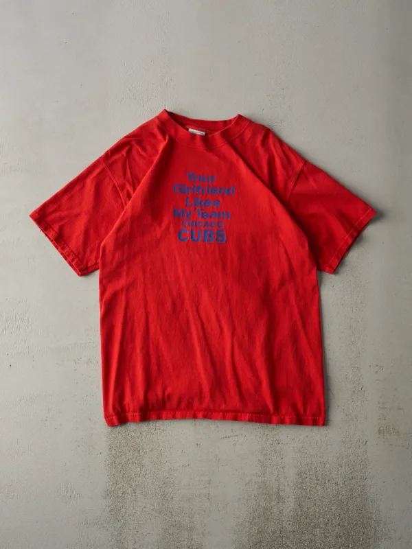 Vintage 06' Red "Your Girlfriend Likes My Team" Chicago Cubs Tee (M) sold by Rebalance Vintage