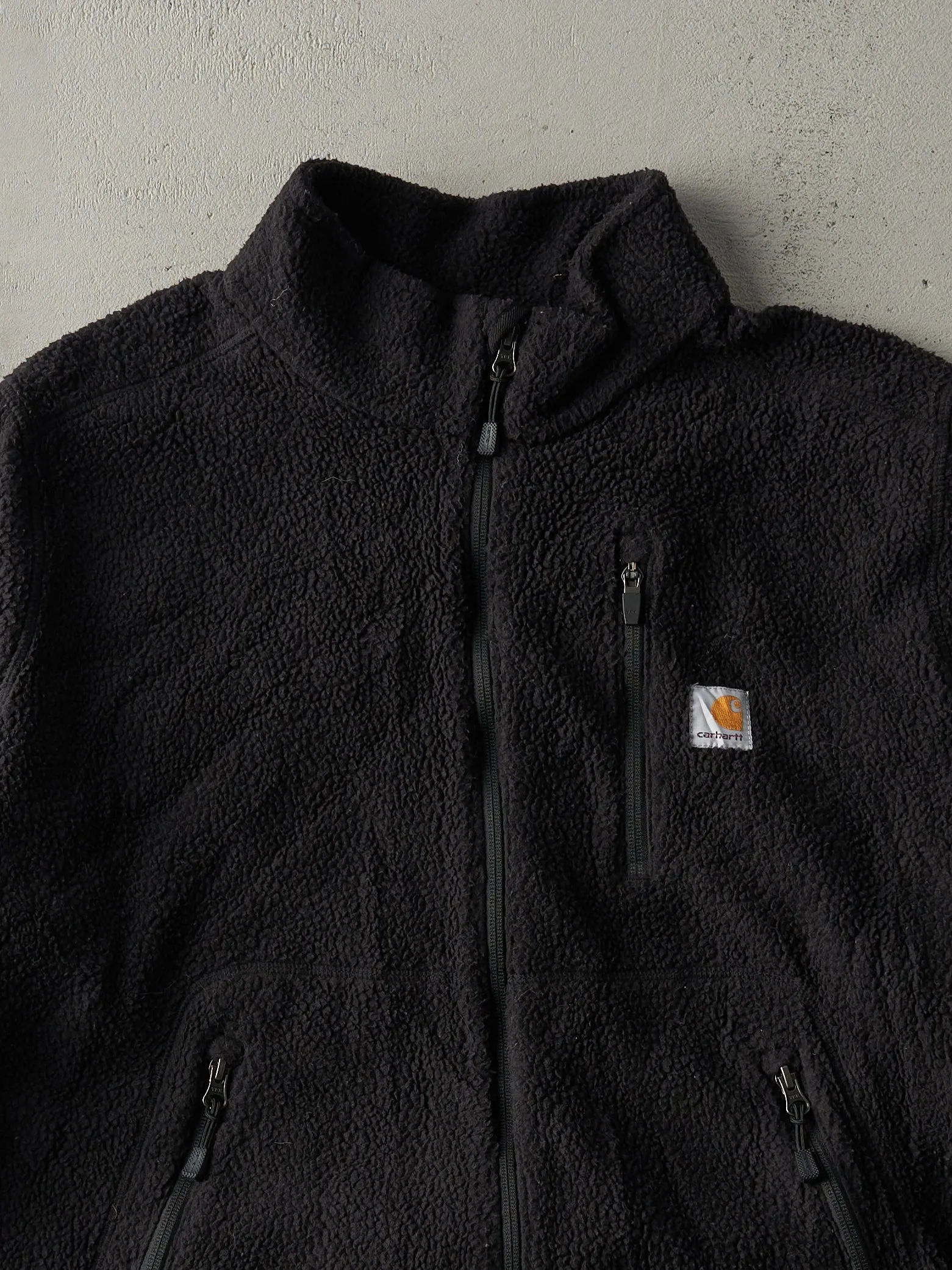 Vintage Y2K Black Carhartt Sherpa Zip Up Boxy Fleece (L) sold by Rebalance Vintage product image thumbnail 3