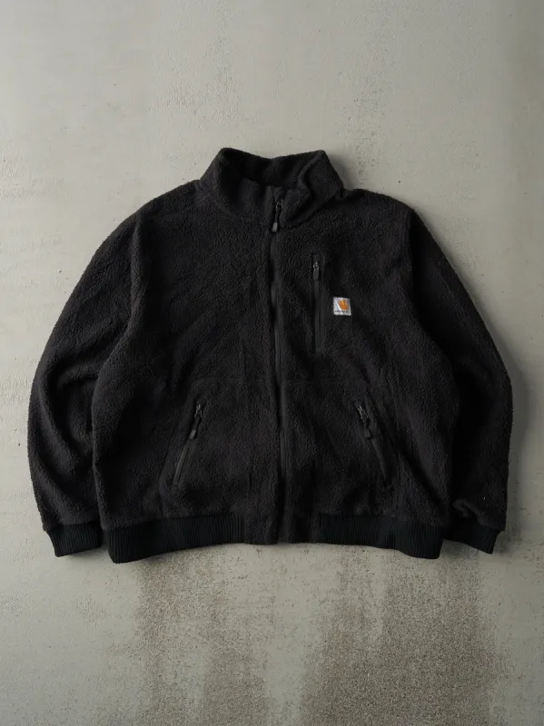 Vintage Y2K Black Carhartt Sherpa Zip Up Boxy Fleece (L) sold by Rebalance Vintage