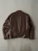 Vintage 80s Brown Leather Biker Style Jacket (M/L) sold by Rebalance Vintage