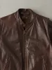 Vintage 80s Brown Leather Biker Style Jacket (M/L) sold by Rebalance Vintage