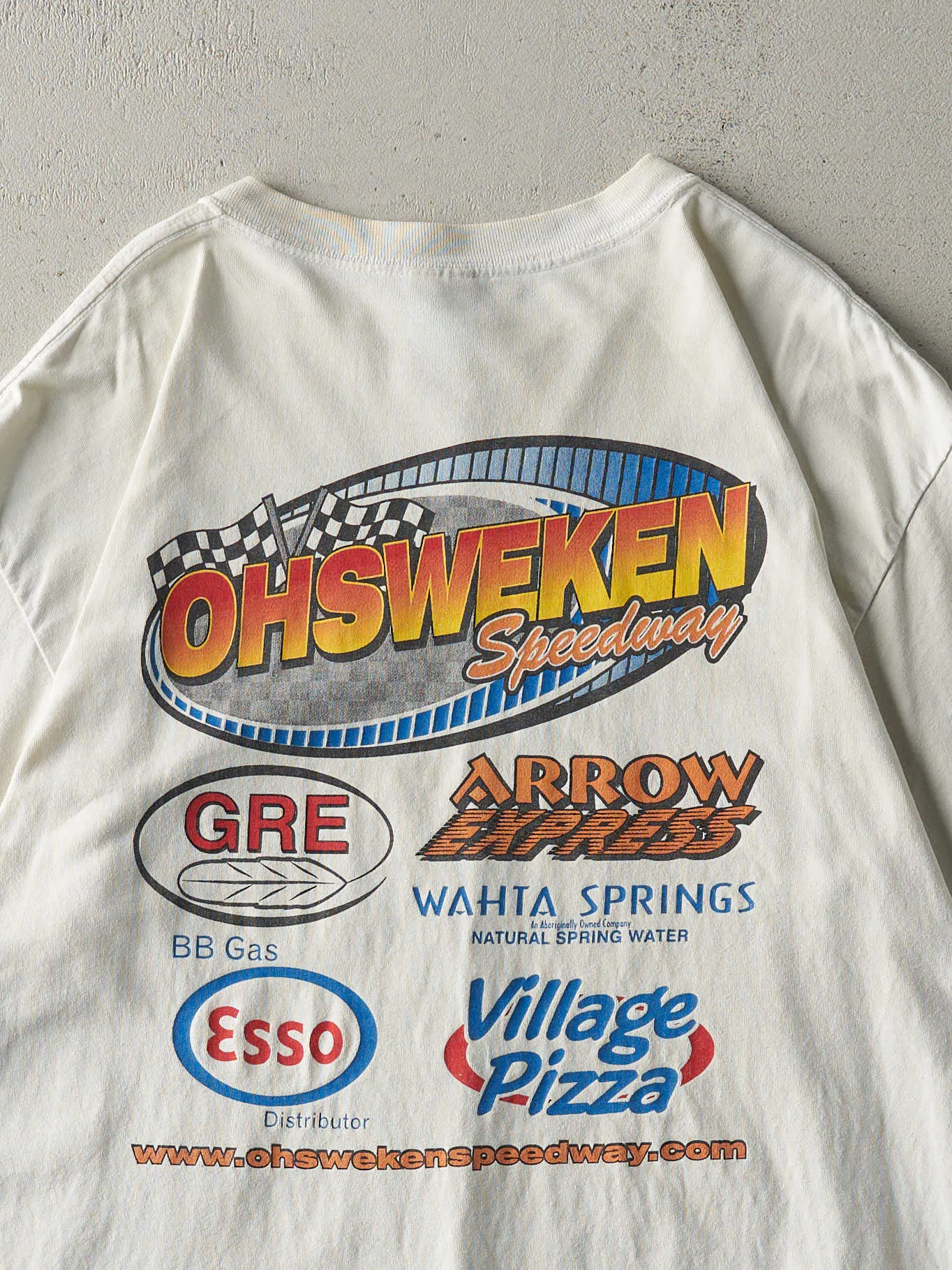 Vintage 05' White Ohsweken Speedway Racing Tee (L) sold by Rebalance Vintage product image thumbnail 4