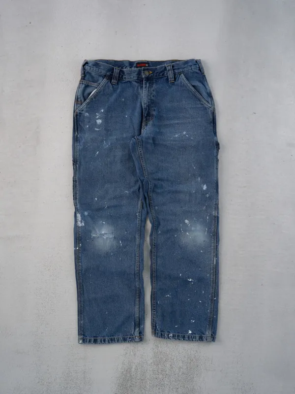 Vintage 90s Dark Blue Wolverine Workwear Carpenter Pants (34x29) sold by Rebalance Vintage