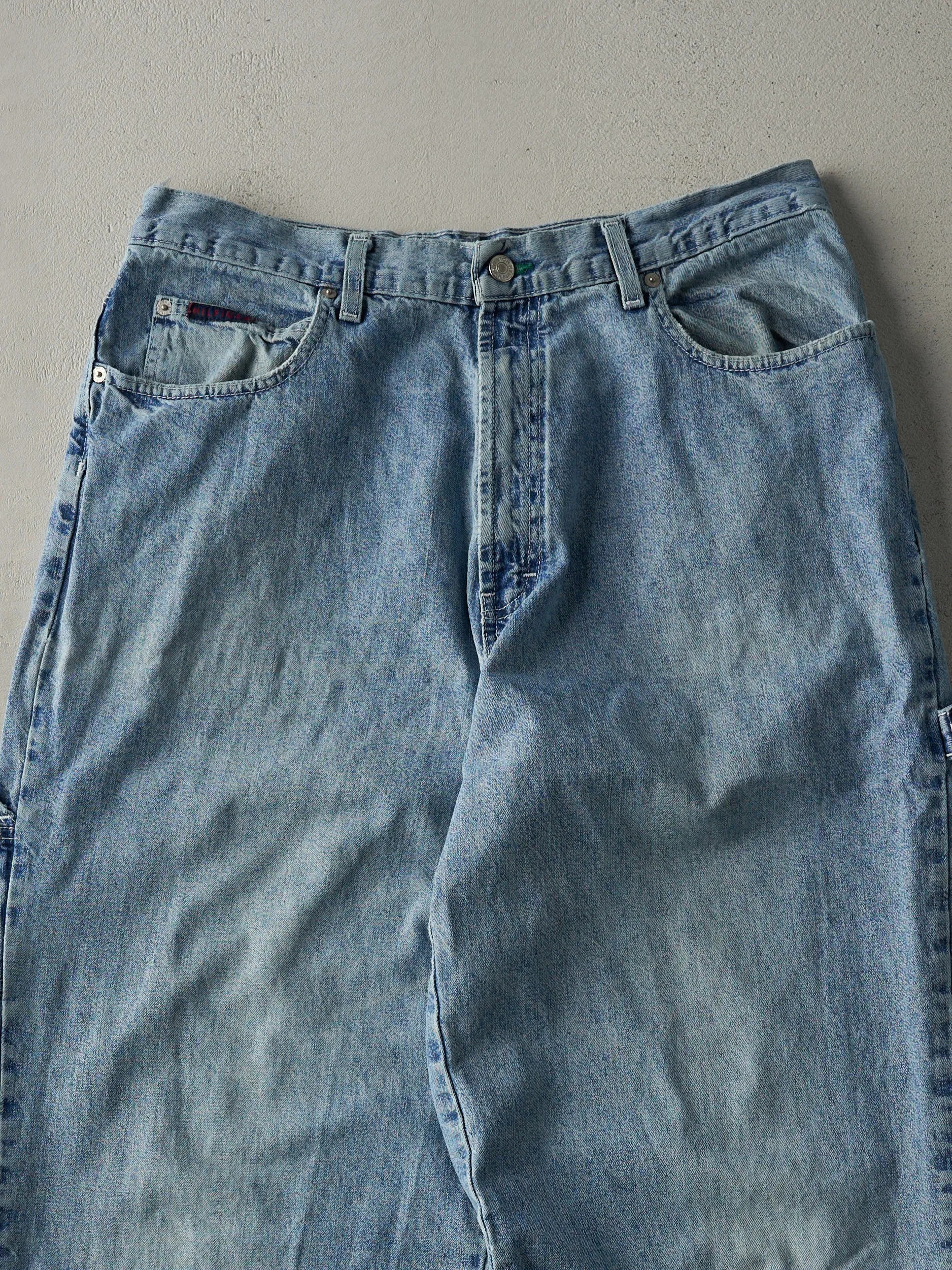 Vintage 90s Light Wash Tommy Hilfiger Carpenter Jeans (34x31.5) sold by Rebalance Vintage product image thumbnail 4