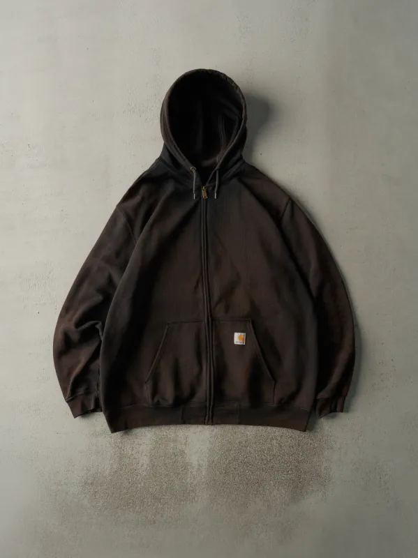 Vintage 90s Sun Faded Black Zip Up Carhartt Hoodie (XXL) sold by Rebalance Vintage