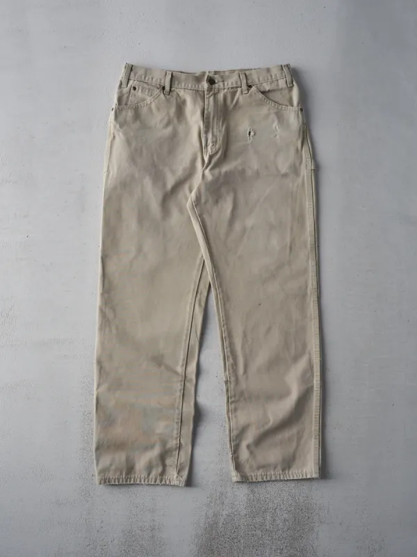 Vintage 90s Khaki Dickies Carpenter Pants (34x31.5) sold by Rebalance Vintage