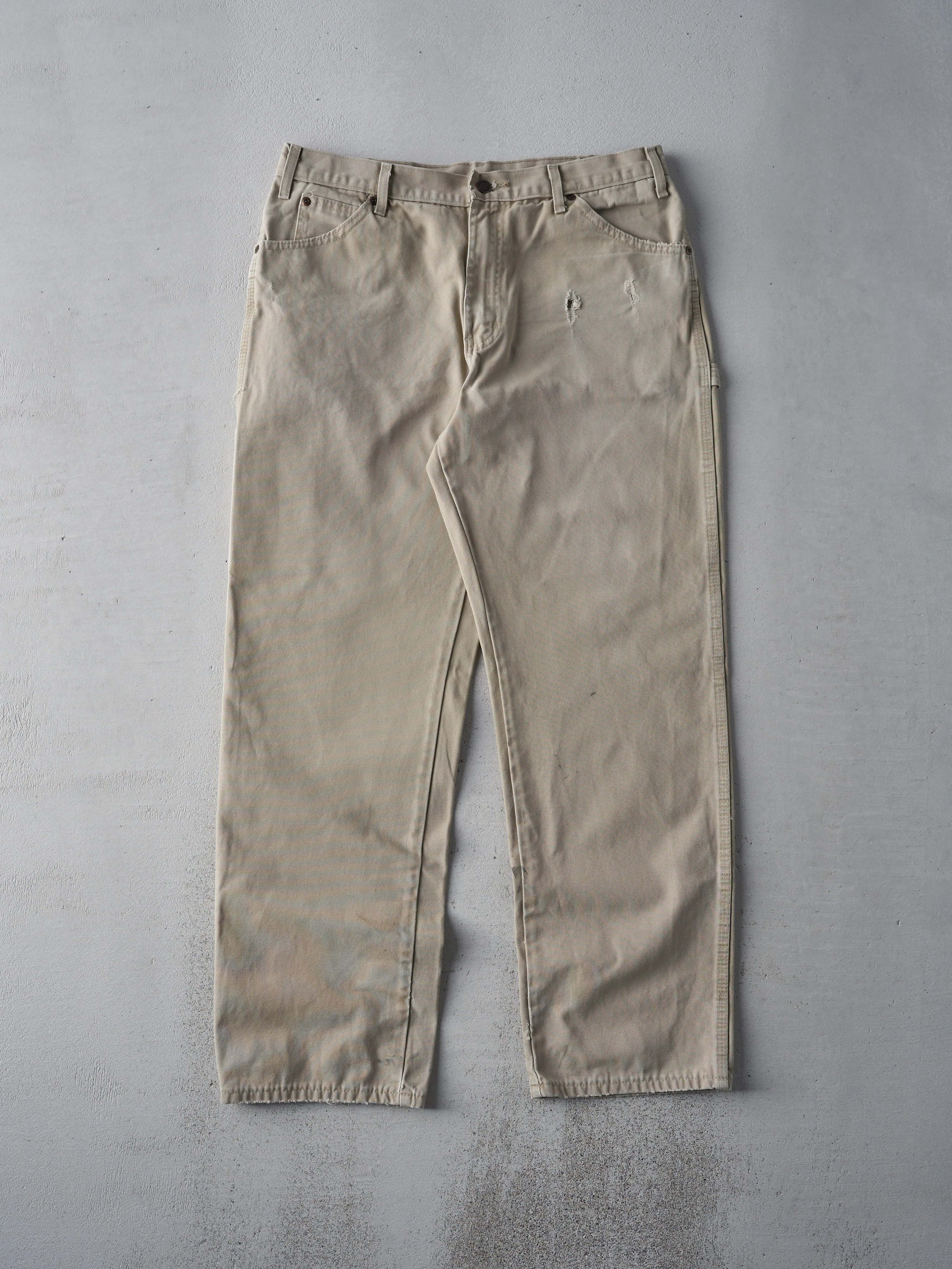 Vintage 90s Khaki Dickies Carpenter Pants (34x31.5) sold by Rebalance Vintage